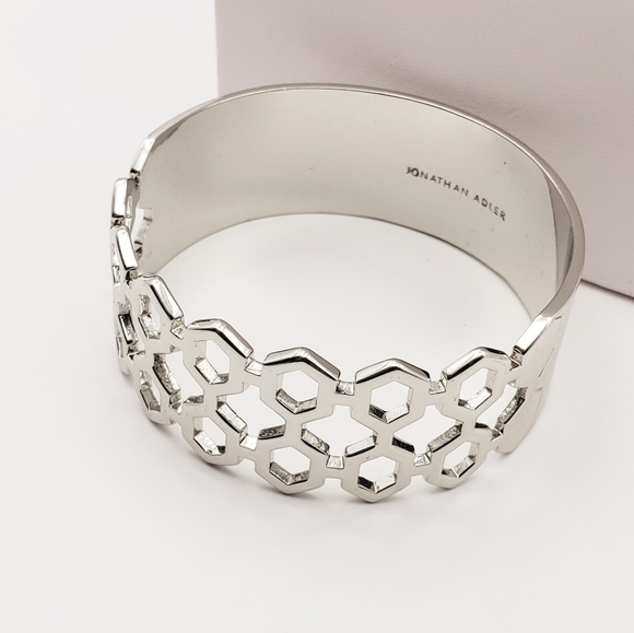 Absolutely Gorgeous Jonathan Adler Geometric Honeycomb Front Bangle - Picture 2 of 9